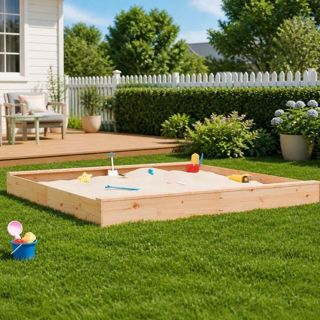 Wooden Sandbox for Kids’ Playtime
