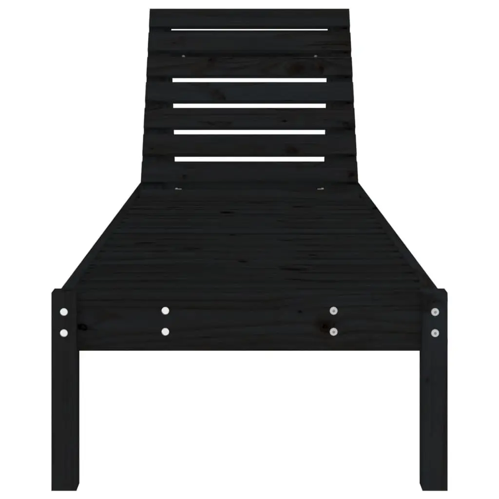 Sun Lounger Adjustable Backrest Outdoor Garden Patio Lounge Chair Black