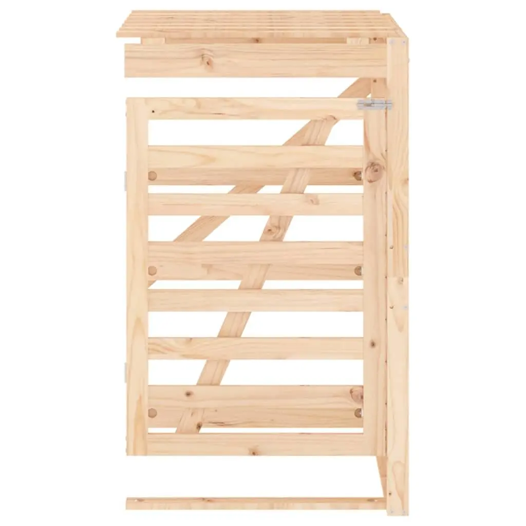 Garden Waste Bin Storage Extension Brown Solid Pine Wood Outdoor Multi-Bin Container
