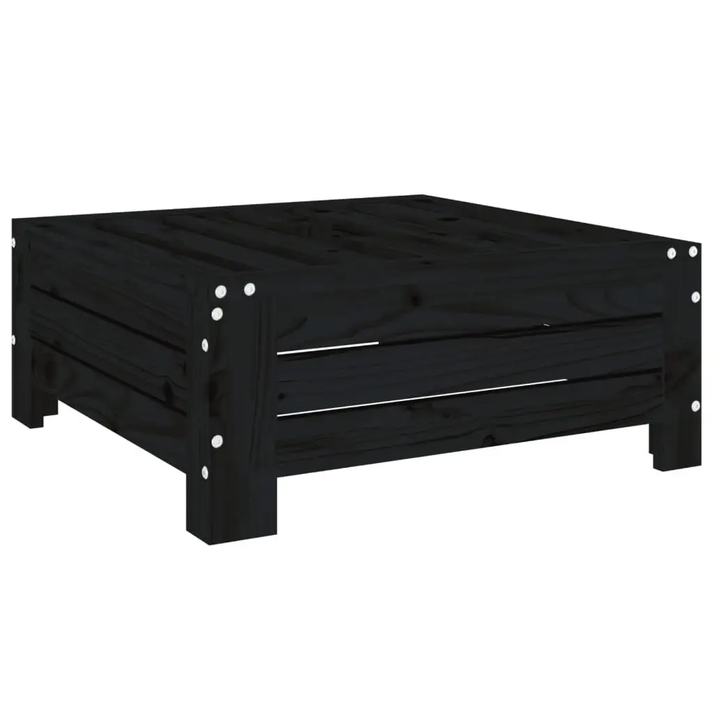 Wooden Parasol Base Cover Side Table Black Solid Pine Outdoor Garden Patio