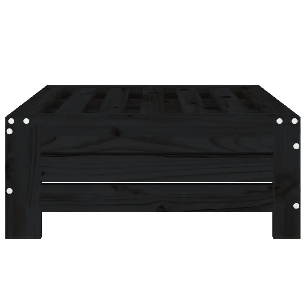 Wooden Parasol Base Cover Side Table Black Solid Pine Outdoor Garden Patio