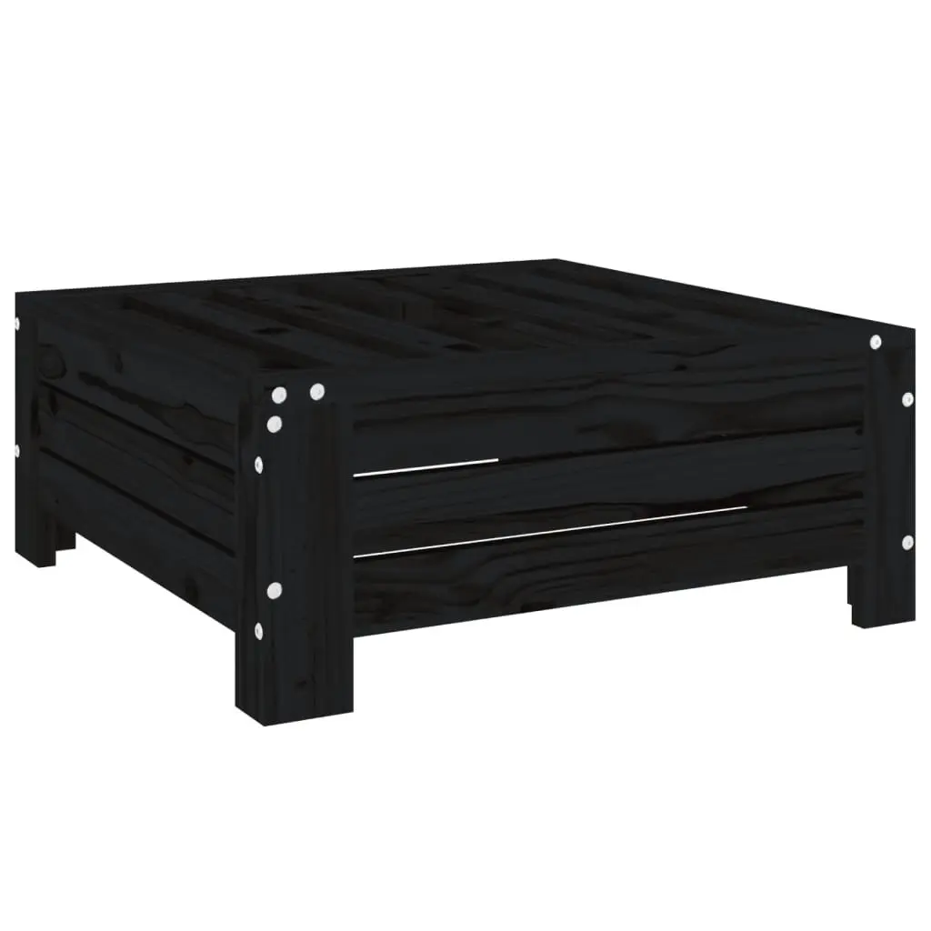 Wooden Parasol Base Cover Side Table Black Solid Pine Outdoor Garden Patio