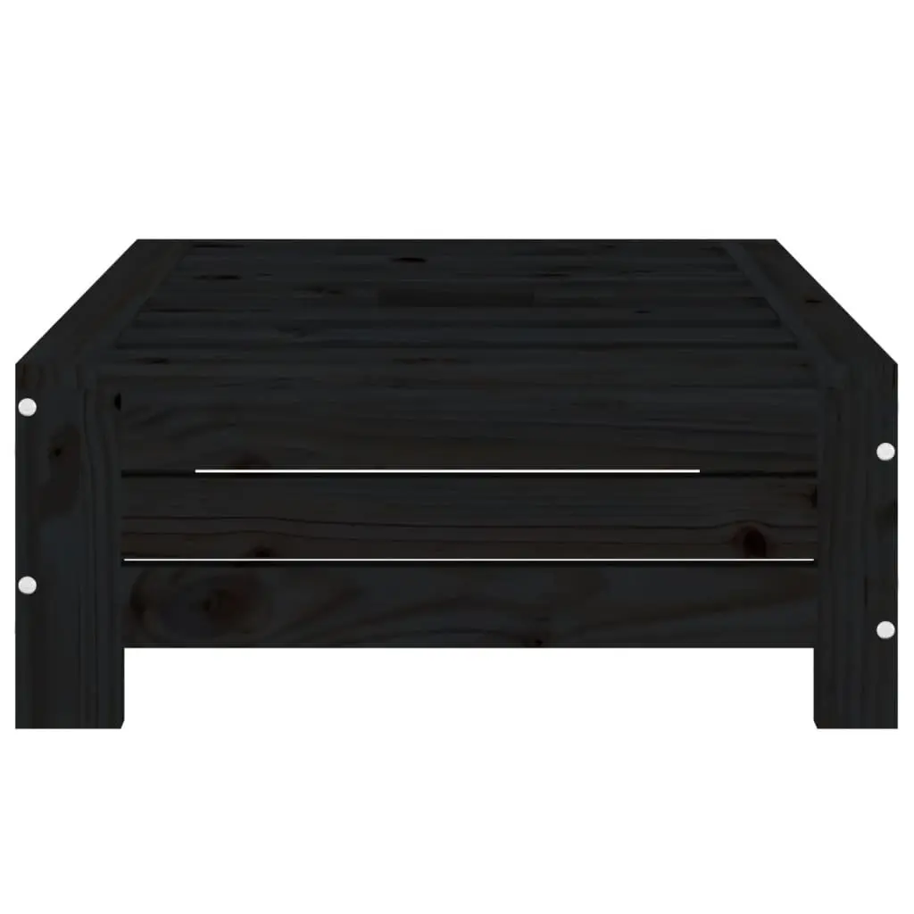 Wooden Parasol Base Cover Side Table Black Solid Pine Outdoor Garden Patio