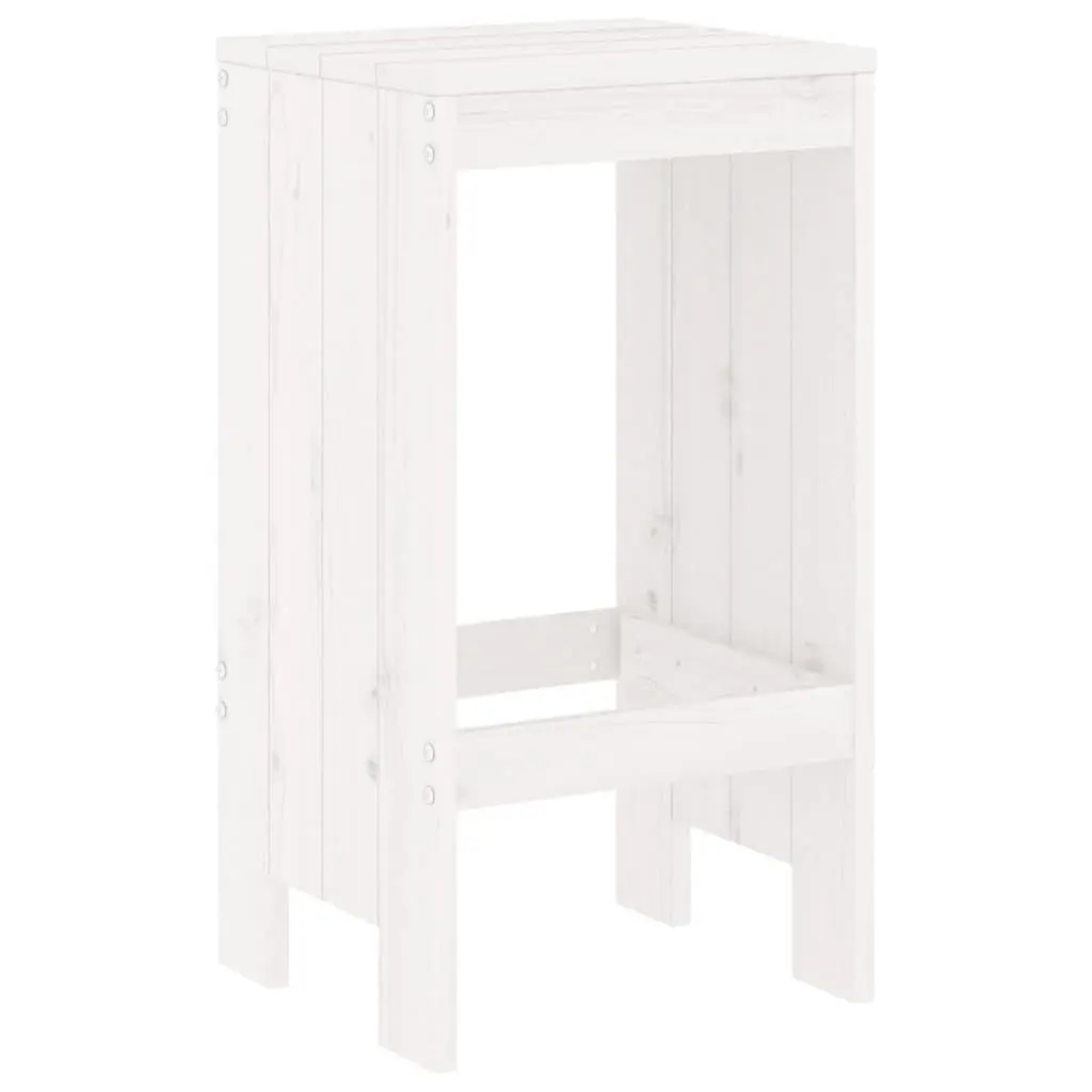 Bar Stools Outdoor Seating 40x36x75 cm White Solid Pine Wood 2 Piece