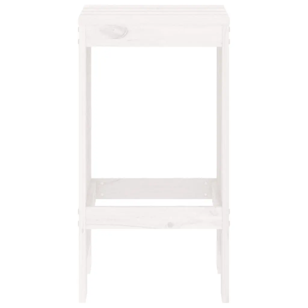 Bar Stools Outdoor Seating 40x36x75 cm White Solid Pine Wood 2 Piece