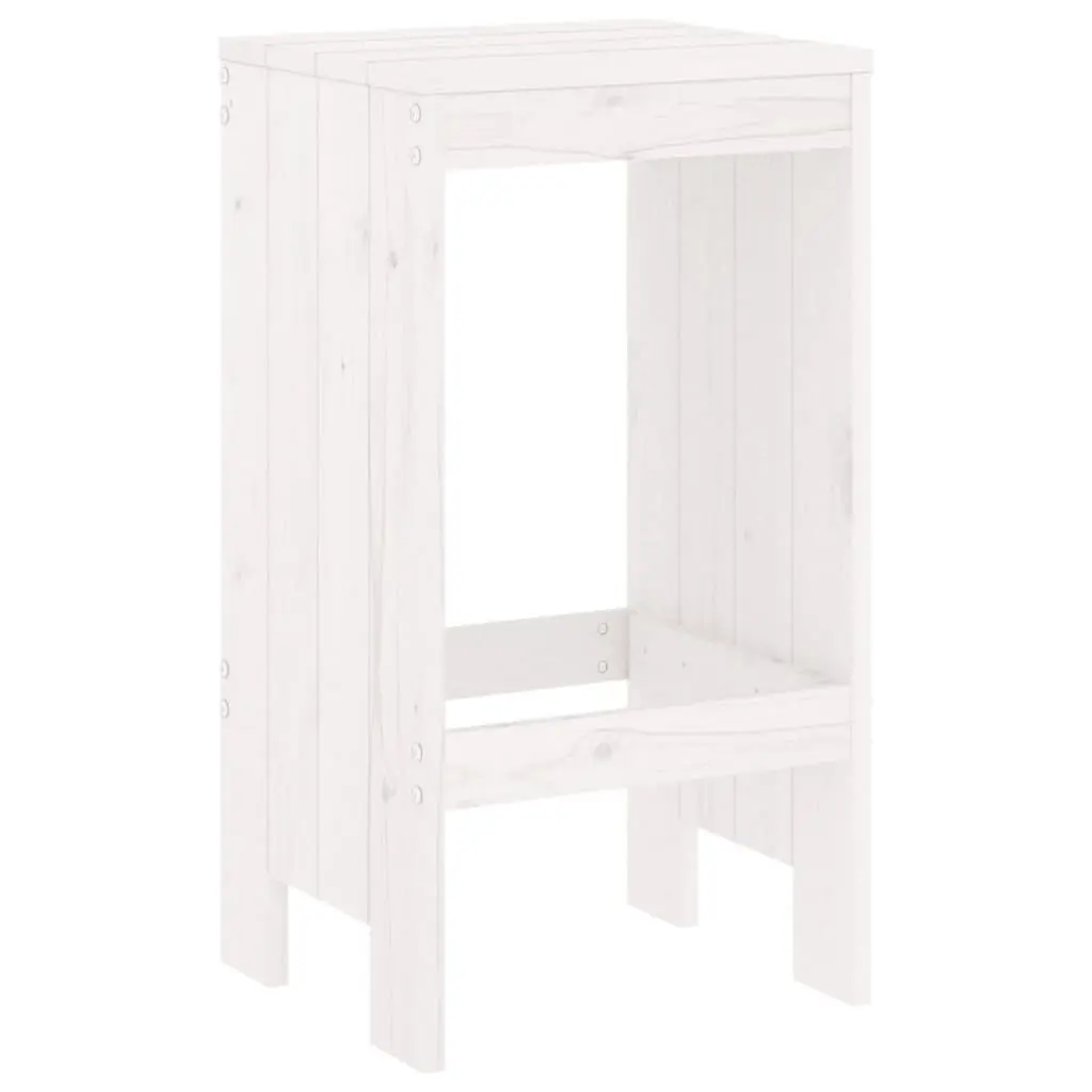 Bar Stools Outdoor Seating 40x36x75 cm White Solid Pine Wood 2 Piece