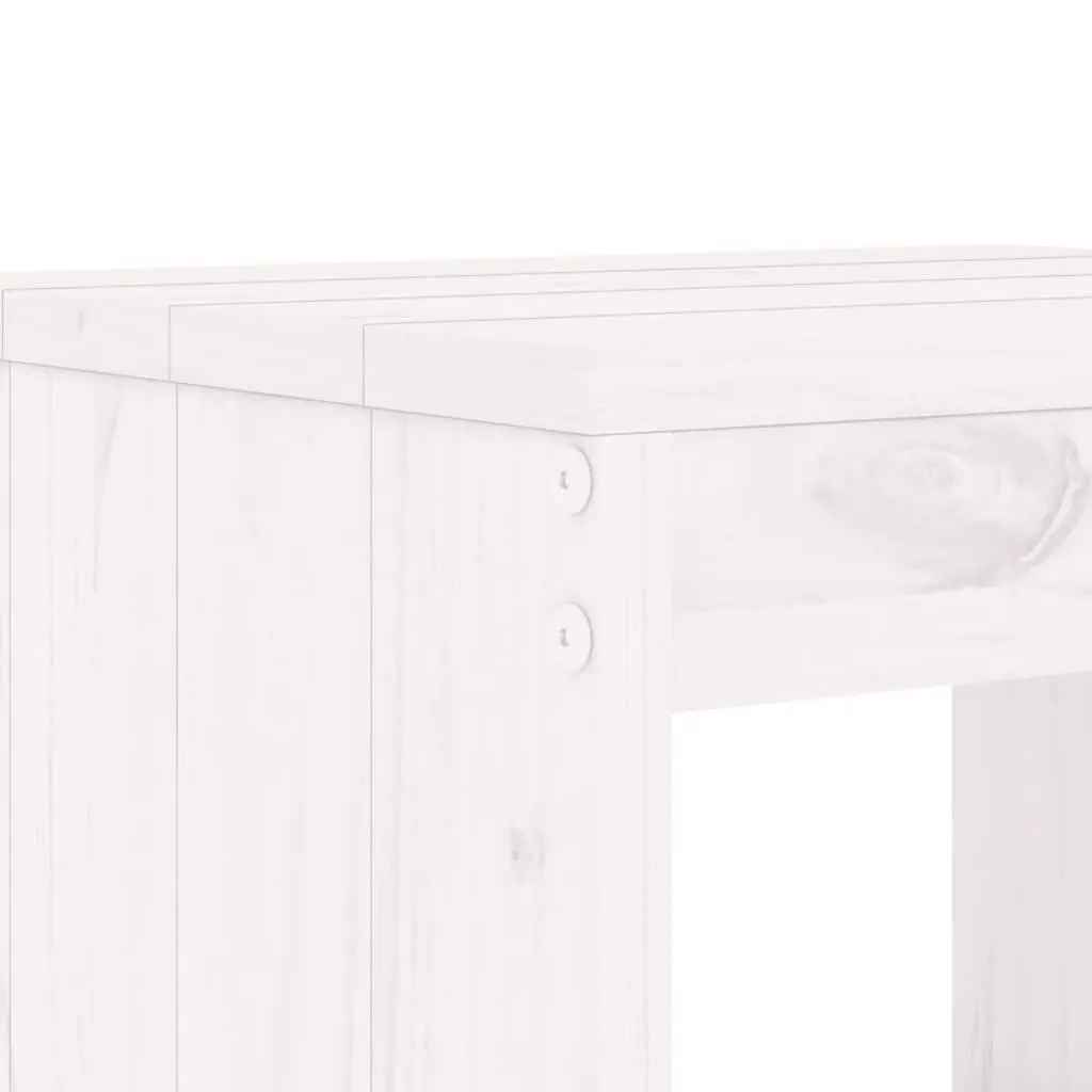 Bar Stools Outdoor Seating 40x36x75 cm White Solid Pine Wood 2 Piece