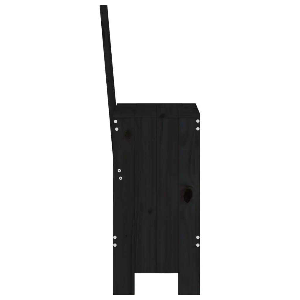 Bar Stools Black Solid Pine Wood 40x42x120 cm 2 Piece