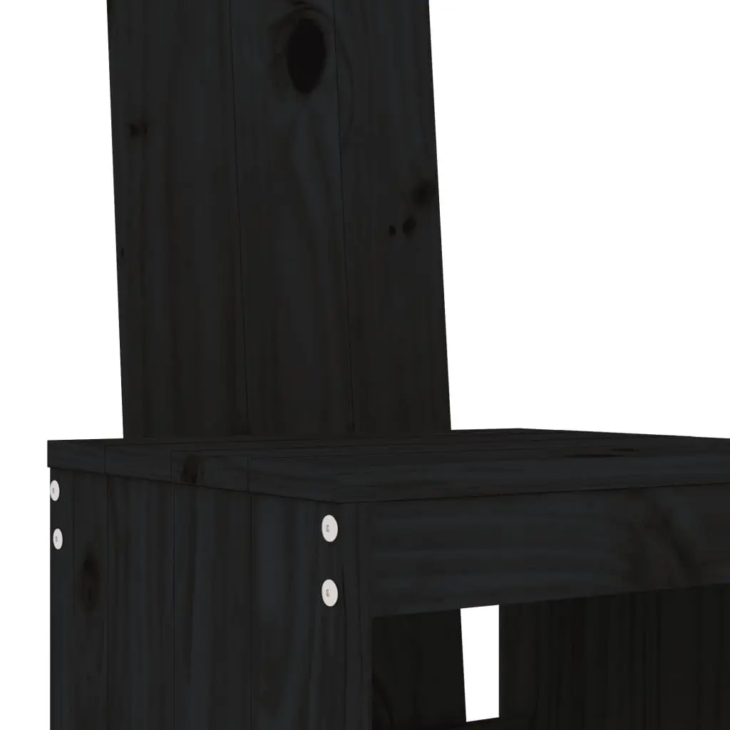 Bar Stools Black Solid Pine Wood 40x42x120 cm 2 Piece