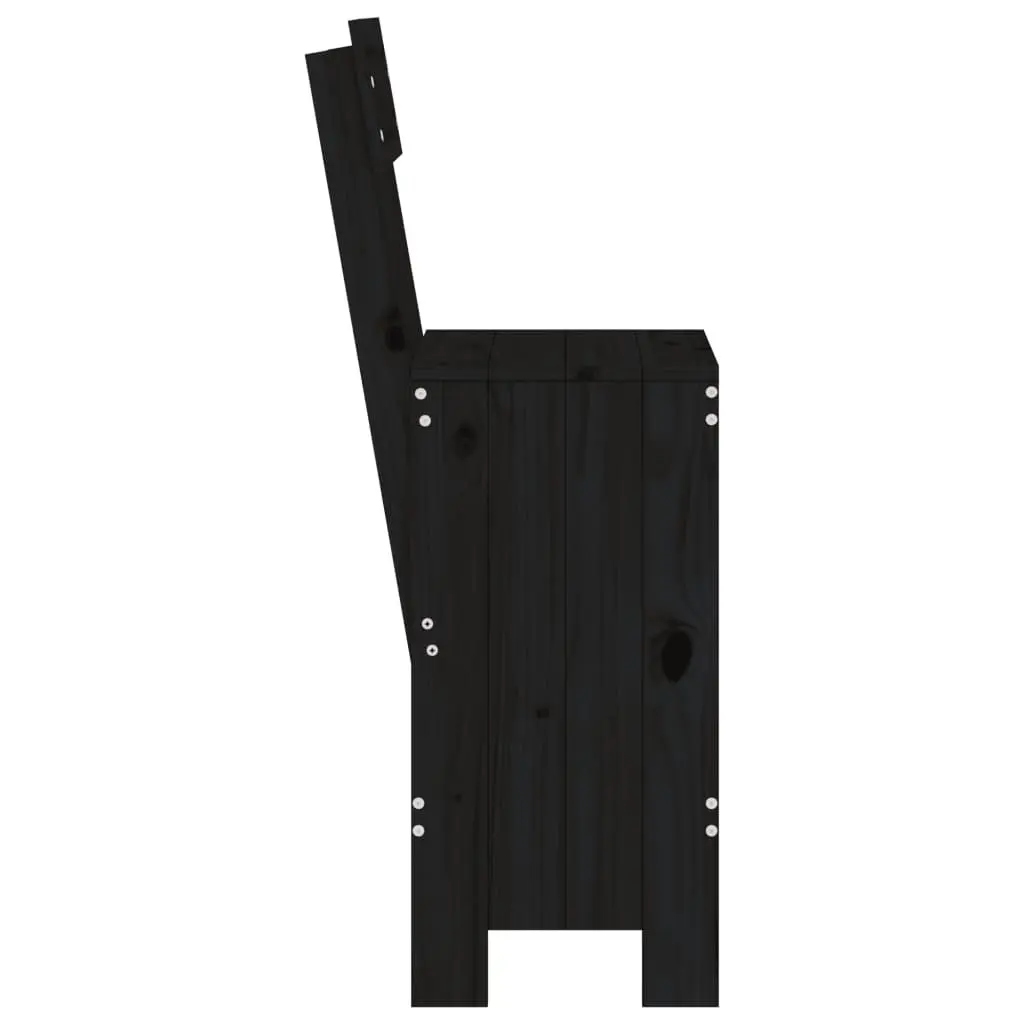 Bar Stools Black Solid Pine Wood 40x48.5x115.5cm Outdoor Seating 2 Piece