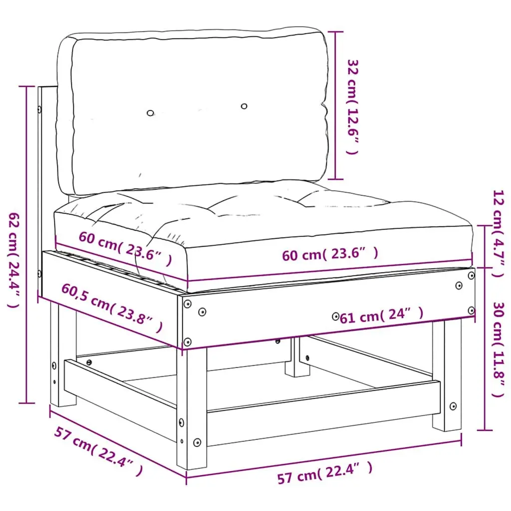 Outdoor Sectional Middle Sofa Unit