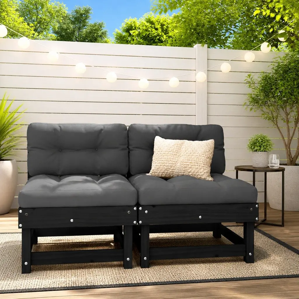 Black Middle Sofa for Outdoor Use