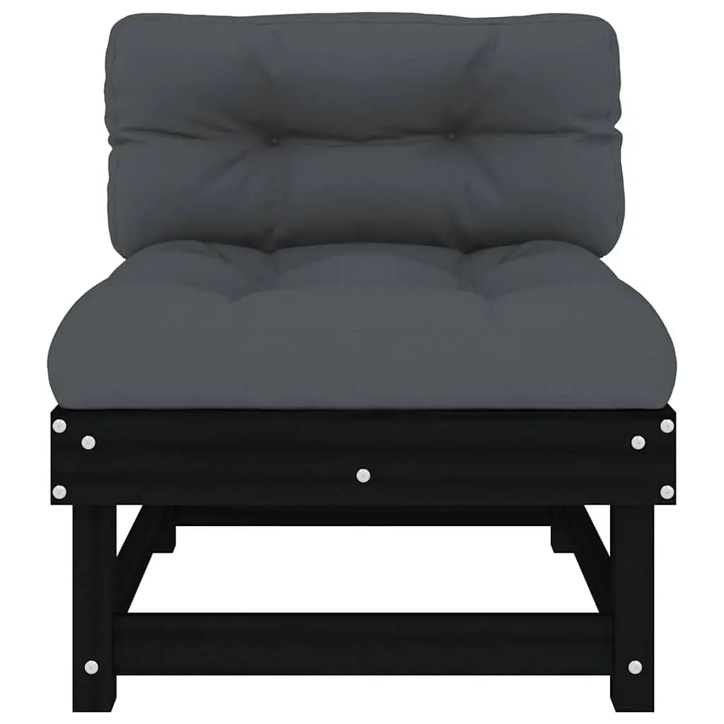 Black Middle Sofa for Outdoor Use