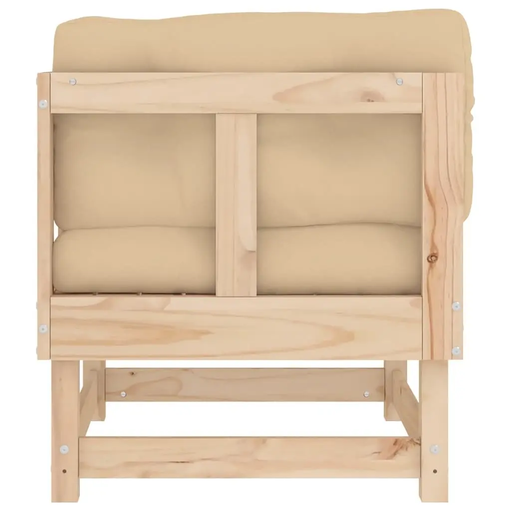 Corner Sectional Sofa with Cushions 2 pcs Solid Pine Wood Outdoor Seating Brown