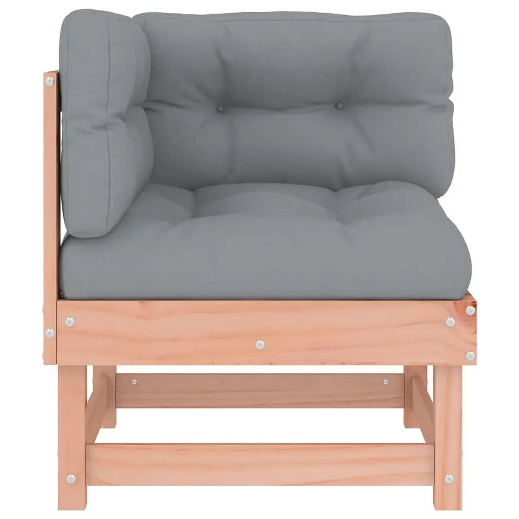 Outdoor Corner Sofas Modular Sectional Seating 2 Pieces Brown Solid Wood with Cushions