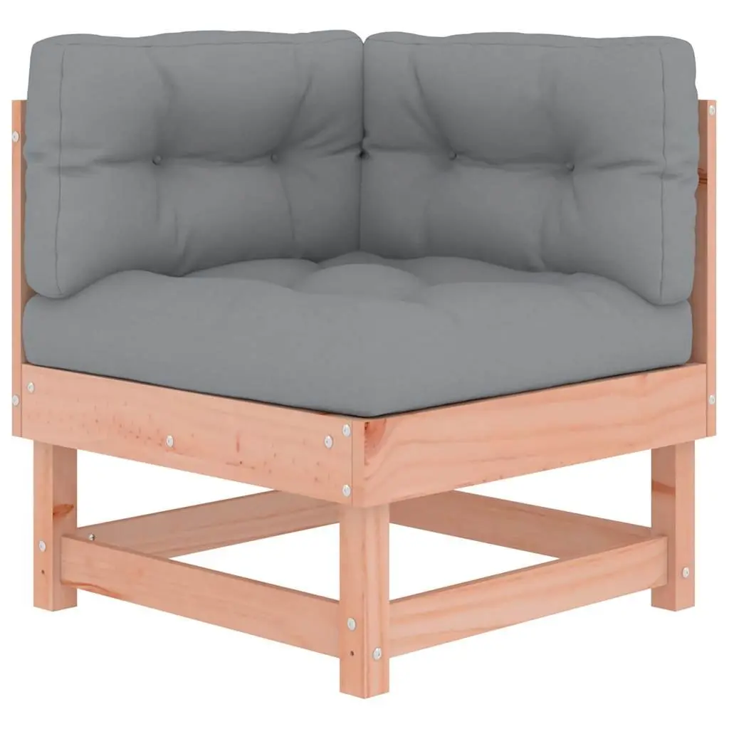 Outdoor Corner Sofas Modular Sectional Seating 2 Pieces Brown Solid Wood with Cushions