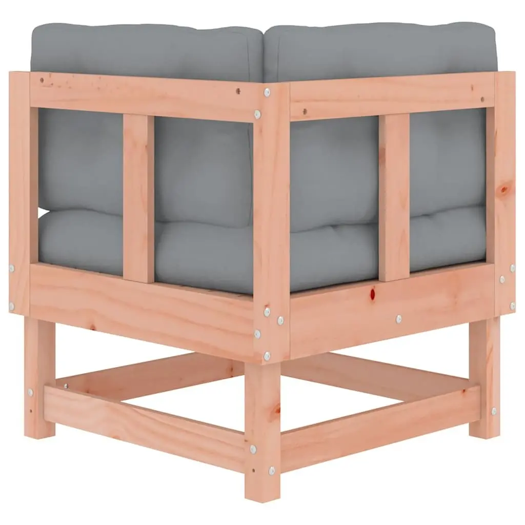 Outdoor Corner Sofas Modular Sectional Seating 2 Pieces Brown Solid Wood with Cushions