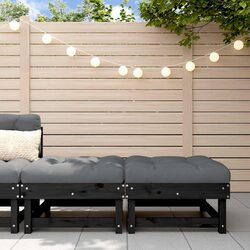 Reliable Black Wood Footstools with Cushions for Outdoor Use