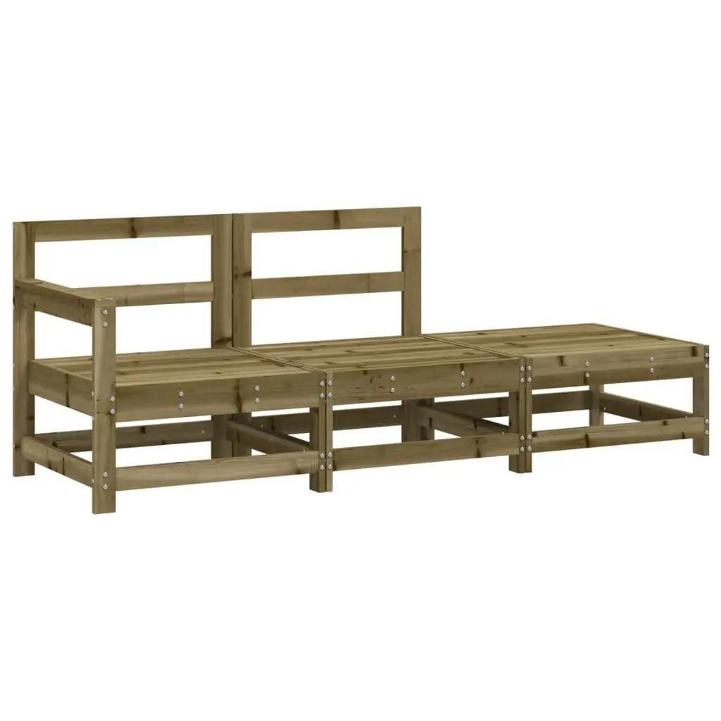 Outdoor Sectional Sofa 3 Piece Garden Lounge Set Impregnated Pine Slatted