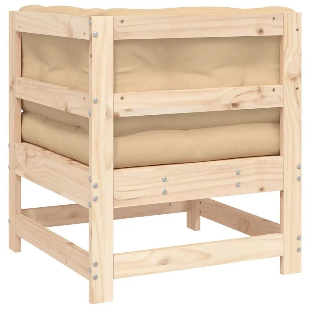 Corner Sofa with Cushions Solid Wood Pine Outdoor Sectional Patio Garden Seating