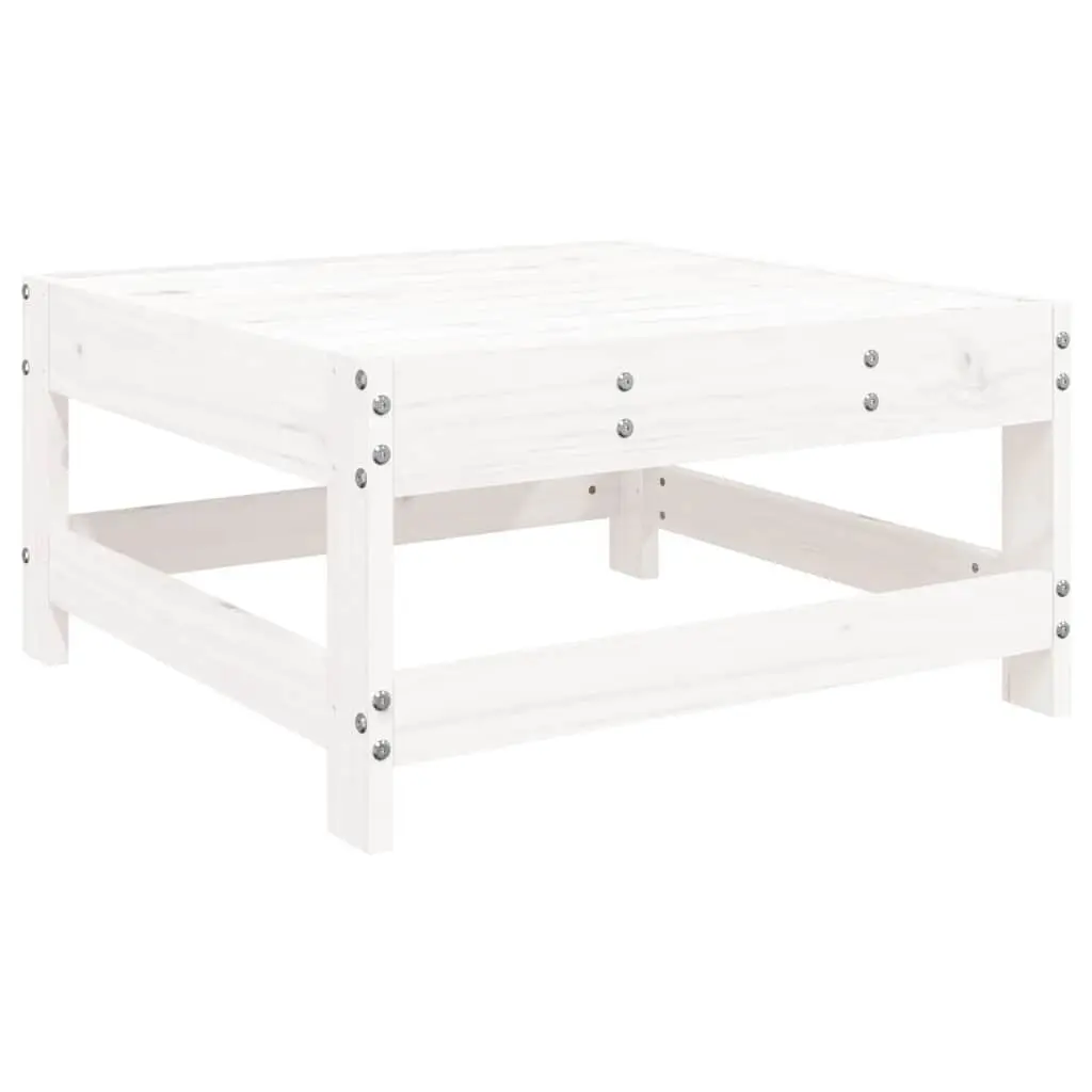 White Slatted Footstool with Cushion