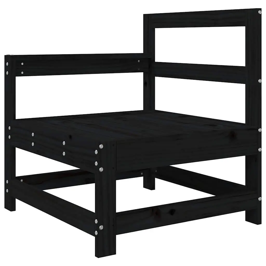 Black Slatted Garden Chair with Padded Cushions