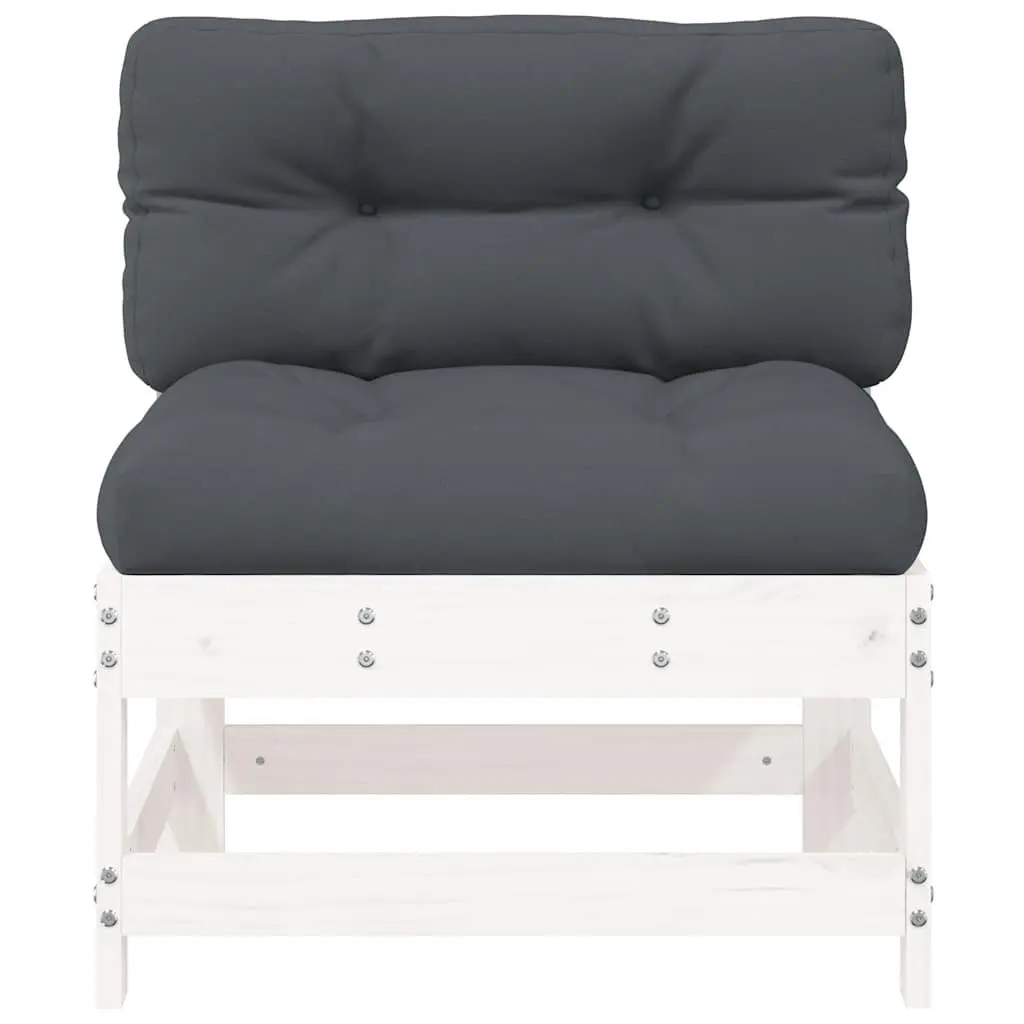 Outdoor Middle Sectional Sofas in White Wood