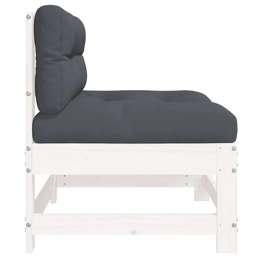 Outdoor Middle Sectional Sofas in White Wood
