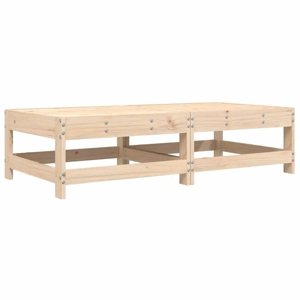 Wooden Garden Footstools Outdoor Seating 2pcs Brown with Cushions
