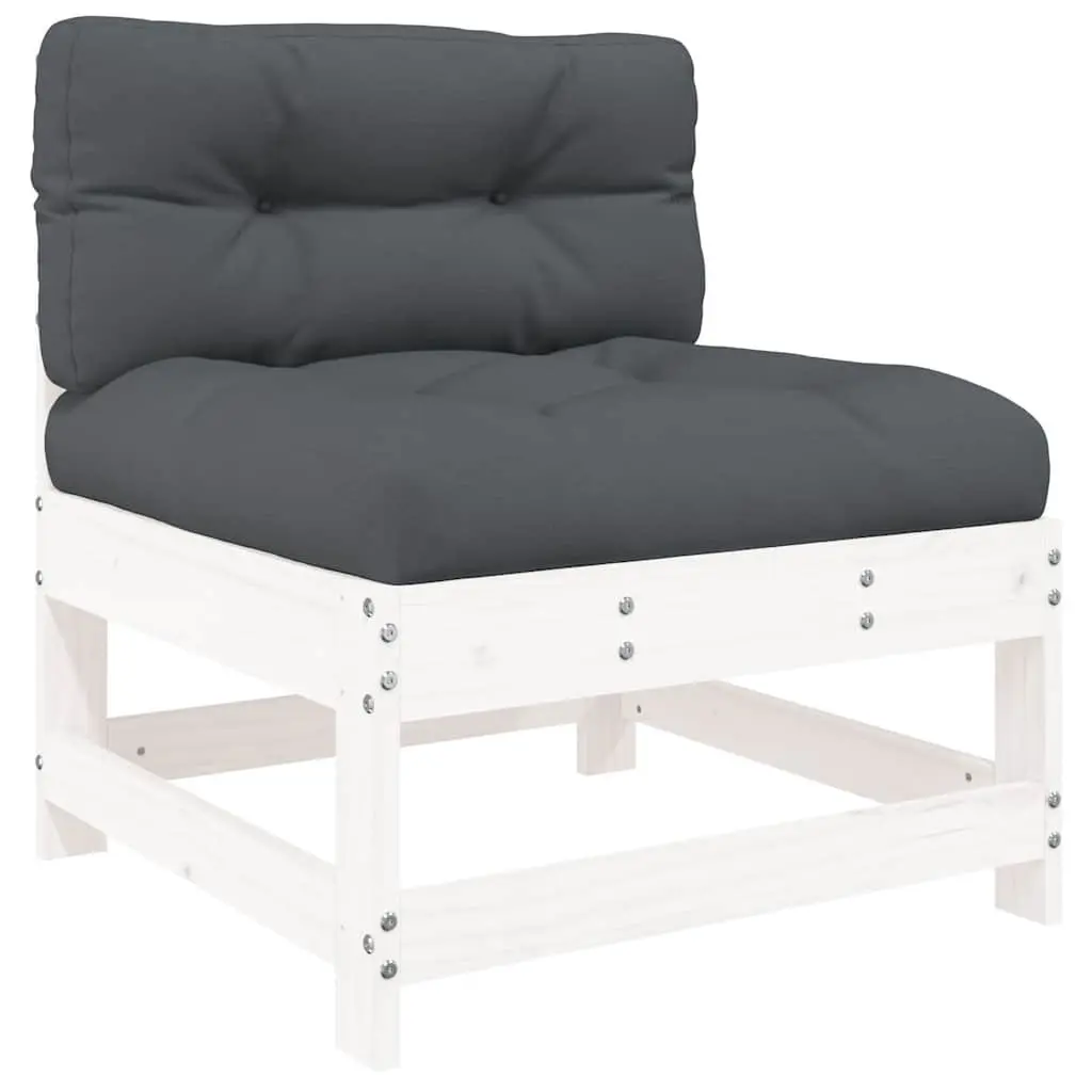 3 Piece Garden Lounge Set Outdoor Seating White Wood