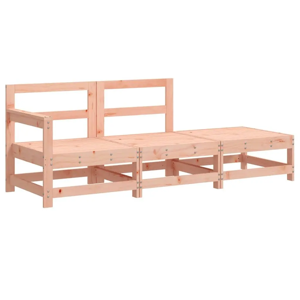 Wooden Garden Lounge Set 3 Piece Outdoor Sectional Sofa with Cushions Patio