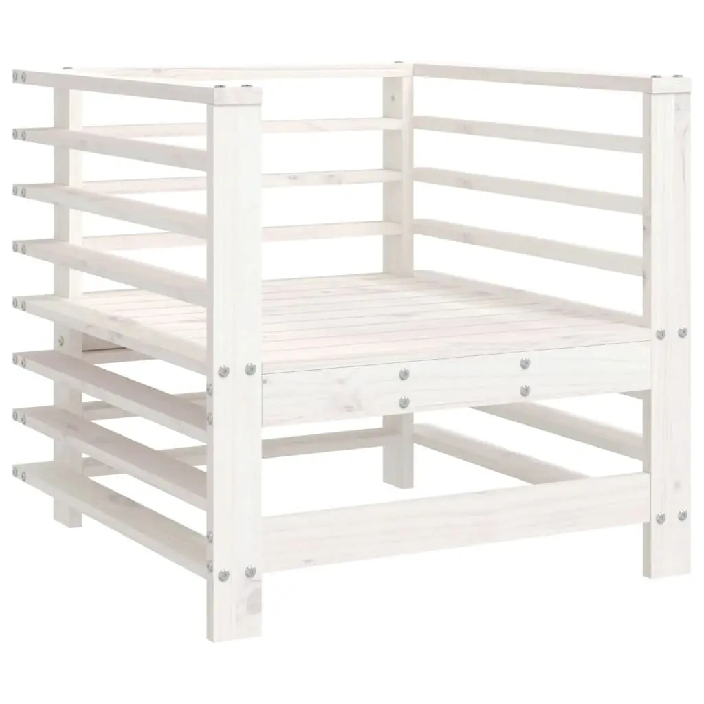 Garden Chairs 2 pcs Outdoor Seating White Solid Wood with Cushions