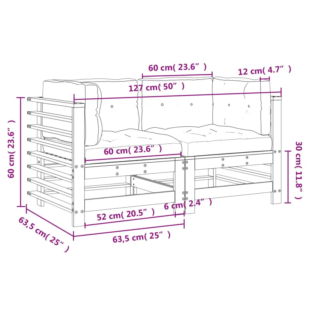 Corner Sectional Sofa Outdoor Garden Patio Seating 2 pcs Brown