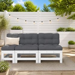 Reliable Outdoor Middle Sectional Sofa 2 pcs in White