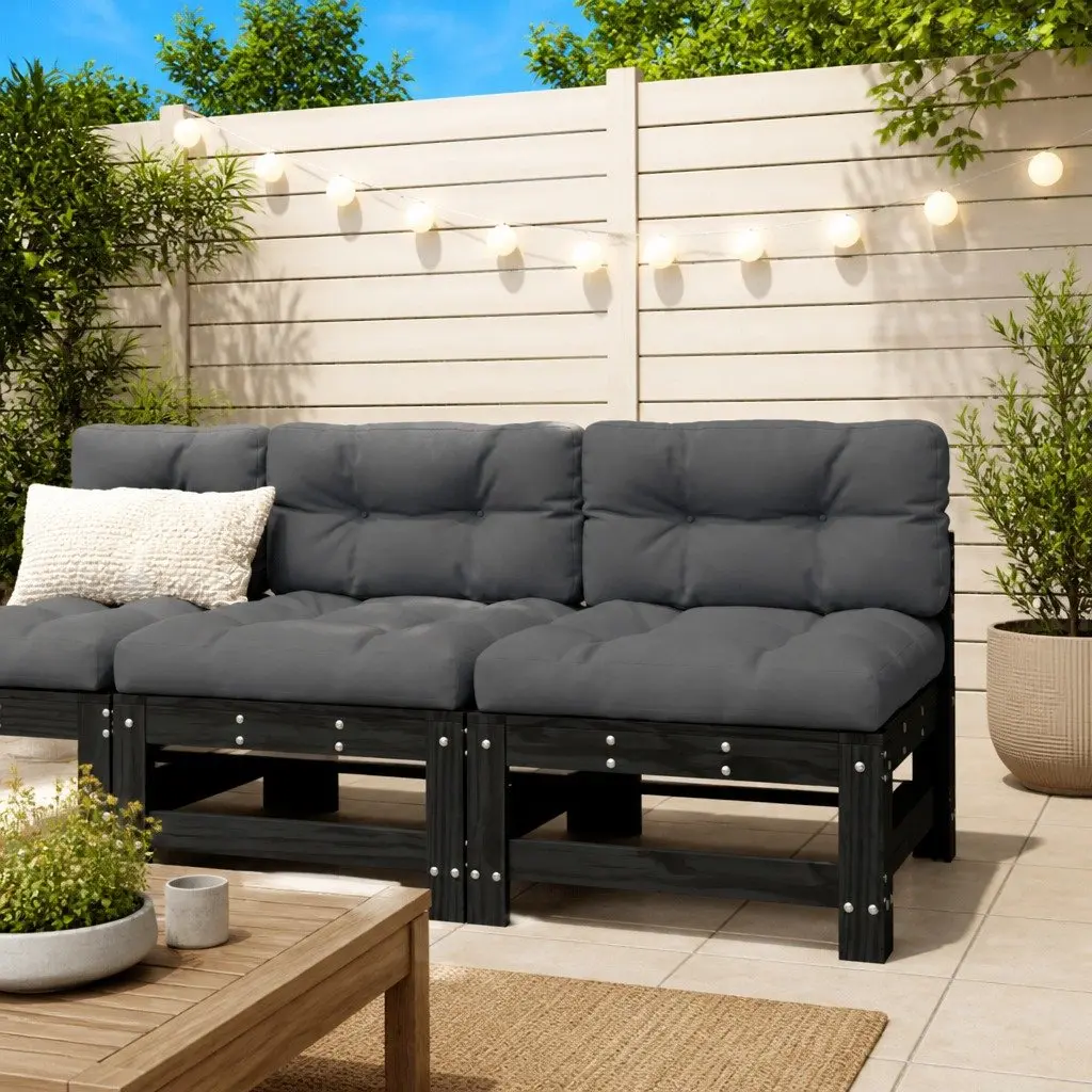 Black Modular Sofa Unit for Outdoor Comfort