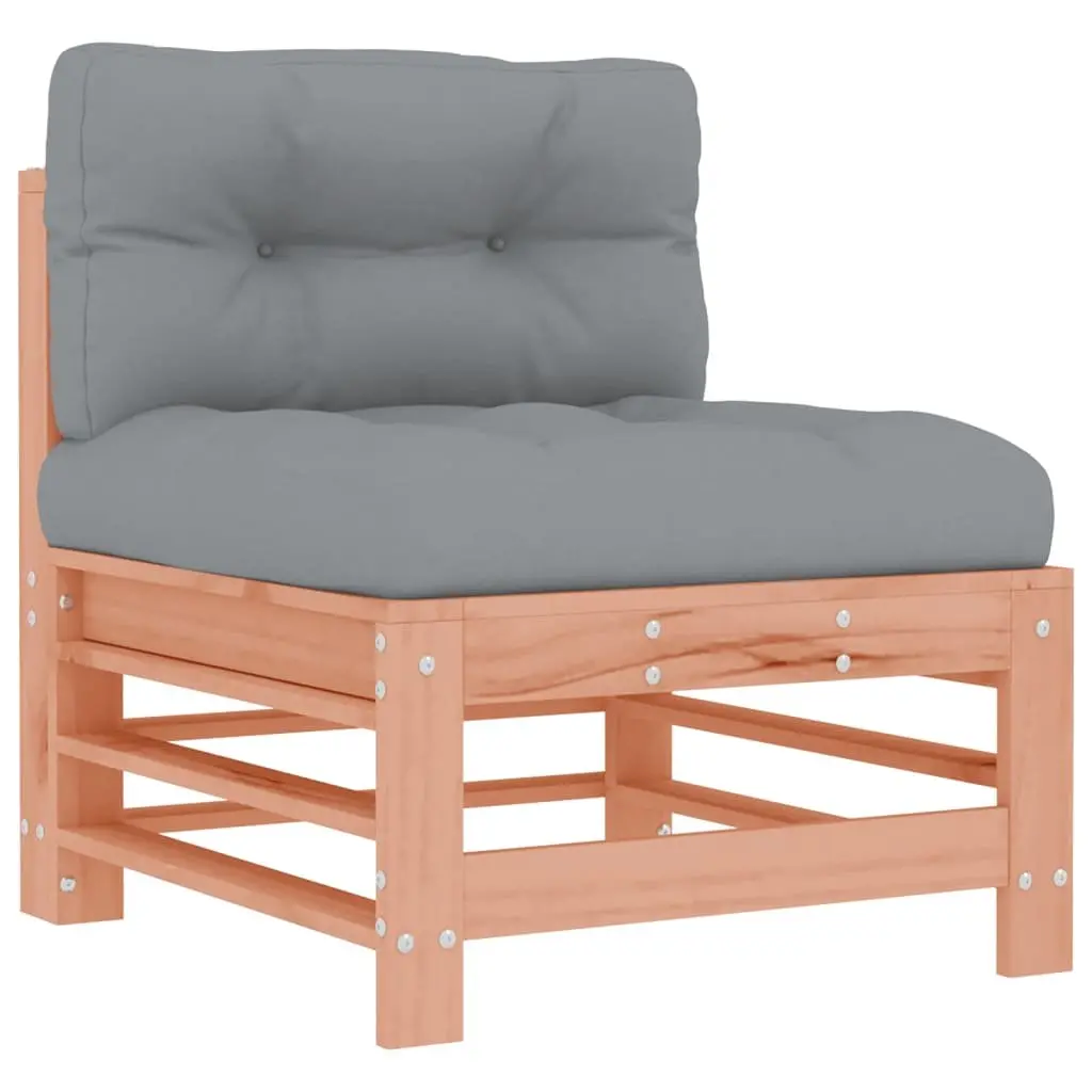 Outdoor Sectional Sofa Middle Units 2 pcs Brown Wood Garden Patio Seating