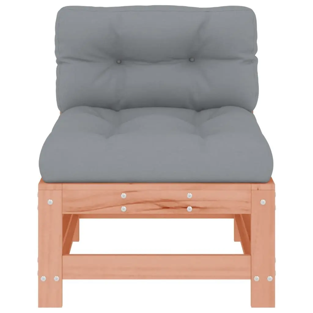 Outdoor Sectional Sofa Middle Units 2 pcs Brown Wood Garden Patio Seating