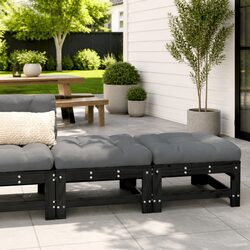 Reliable and Comfortable Outdoor Footstools with Cushions, Black