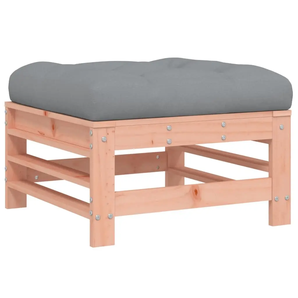 Garden Footstools 2pcs Outdoor Seating Cushions Brown