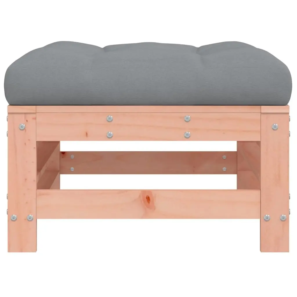 Garden Footstools 2pcs Outdoor Seating Cushions Brown