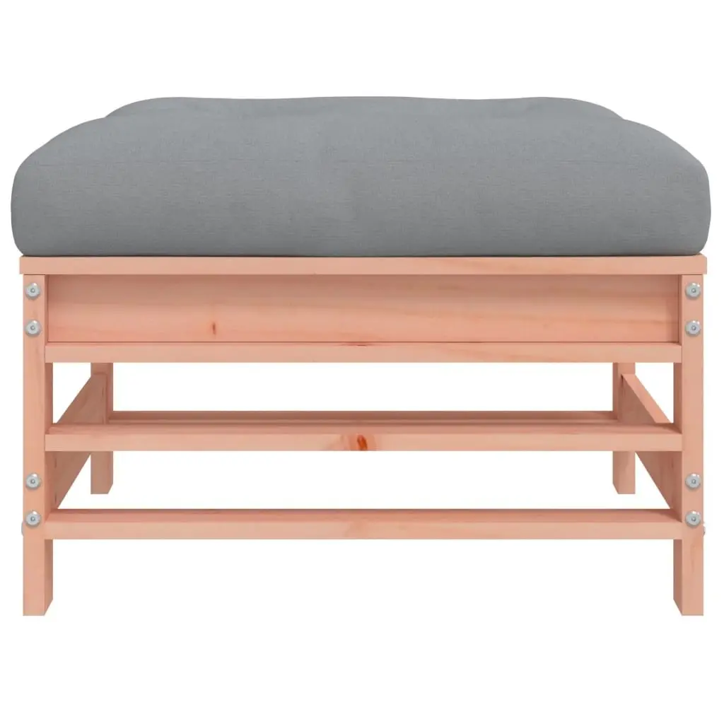 Garden Footstools 2pcs Outdoor Seating Cushions Brown