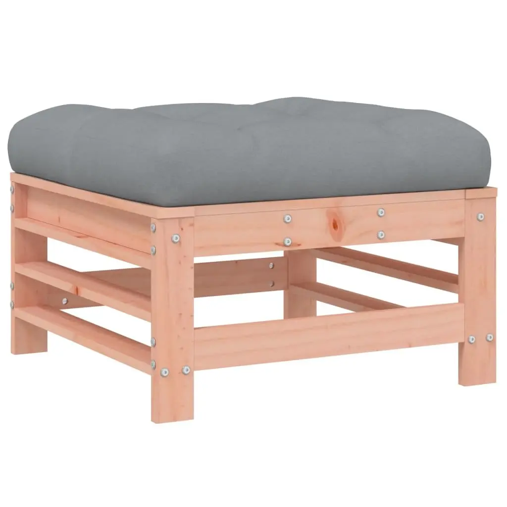 Garden Footstools 2pcs Outdoor Seating Cushions Brown