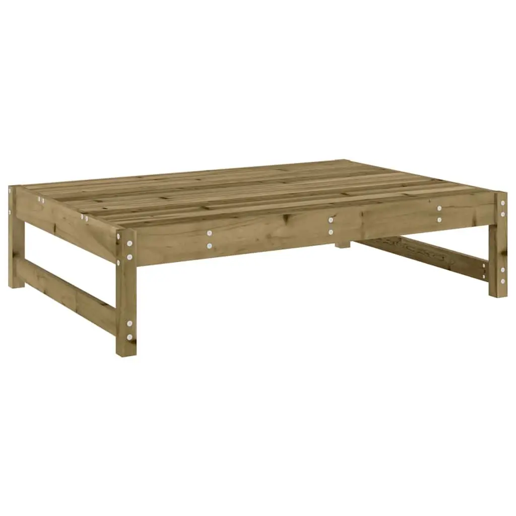 Garden Footstool Outdoor Seating Patio Sectional Unit Brown Wooden Frame Cushion