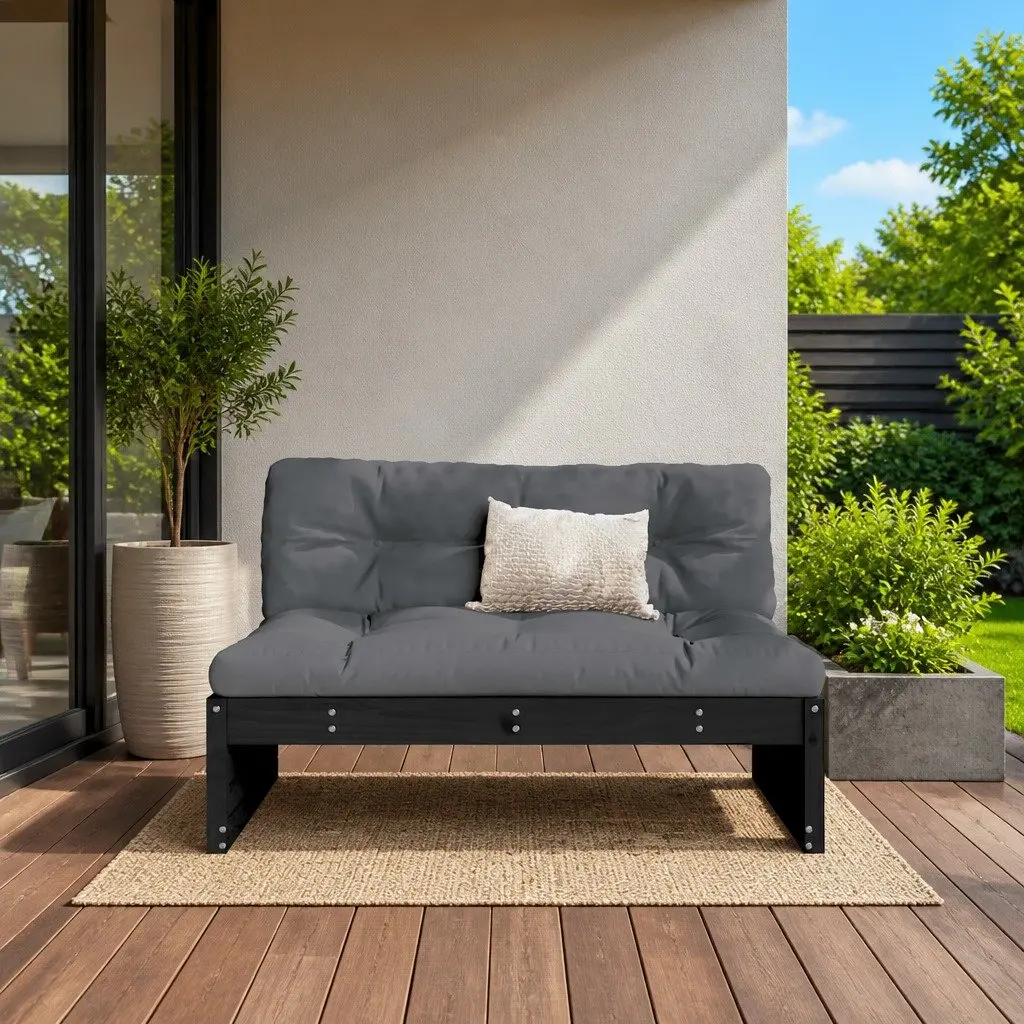 Modular Sectional Sofa Outdoor Middle Sofa 120x80cm Black