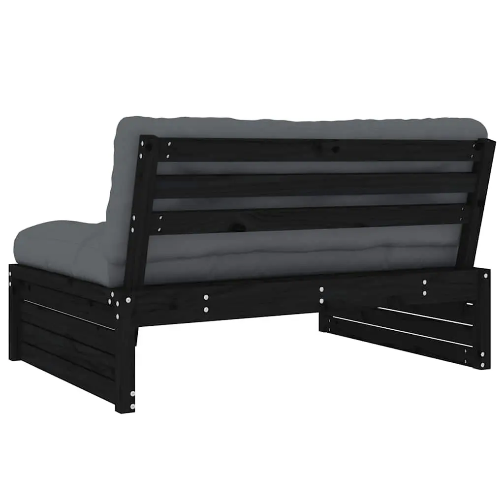 Modular Sectional Sofa Outdoor Middle Sofa 120x80cm Black