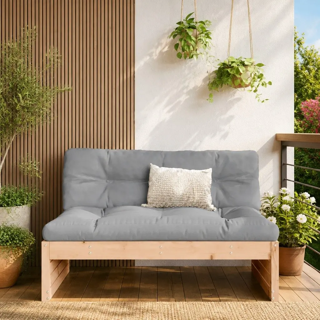 Middle Sofa Outdoor Seating 120x80 cm Solid Wood Brown