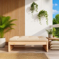 Comfortable and Durable Garden Footstool in Brown