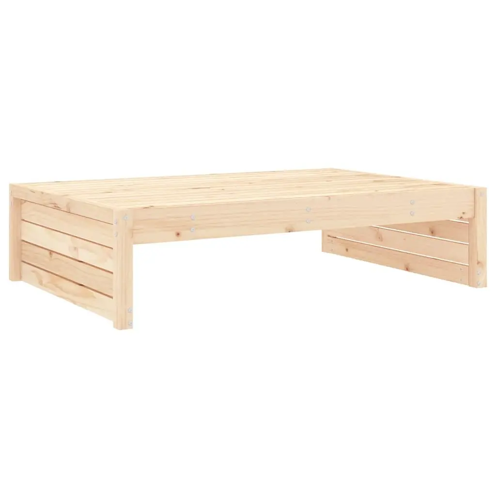 Garden Footstool Outdoor Slatted Design Solid Wood Pine Brown Patio Furniture