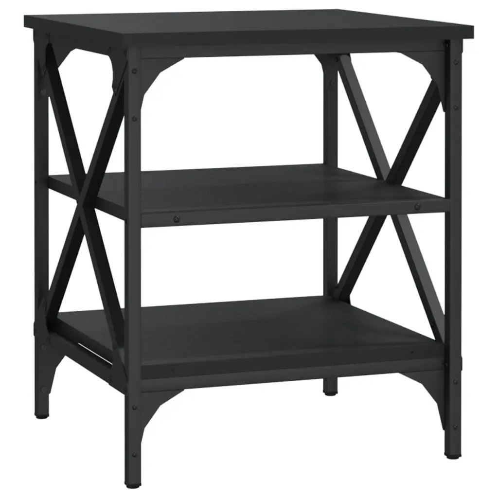 End Tables Storage Industrial Style 40x42x50cm Black 2 pcs