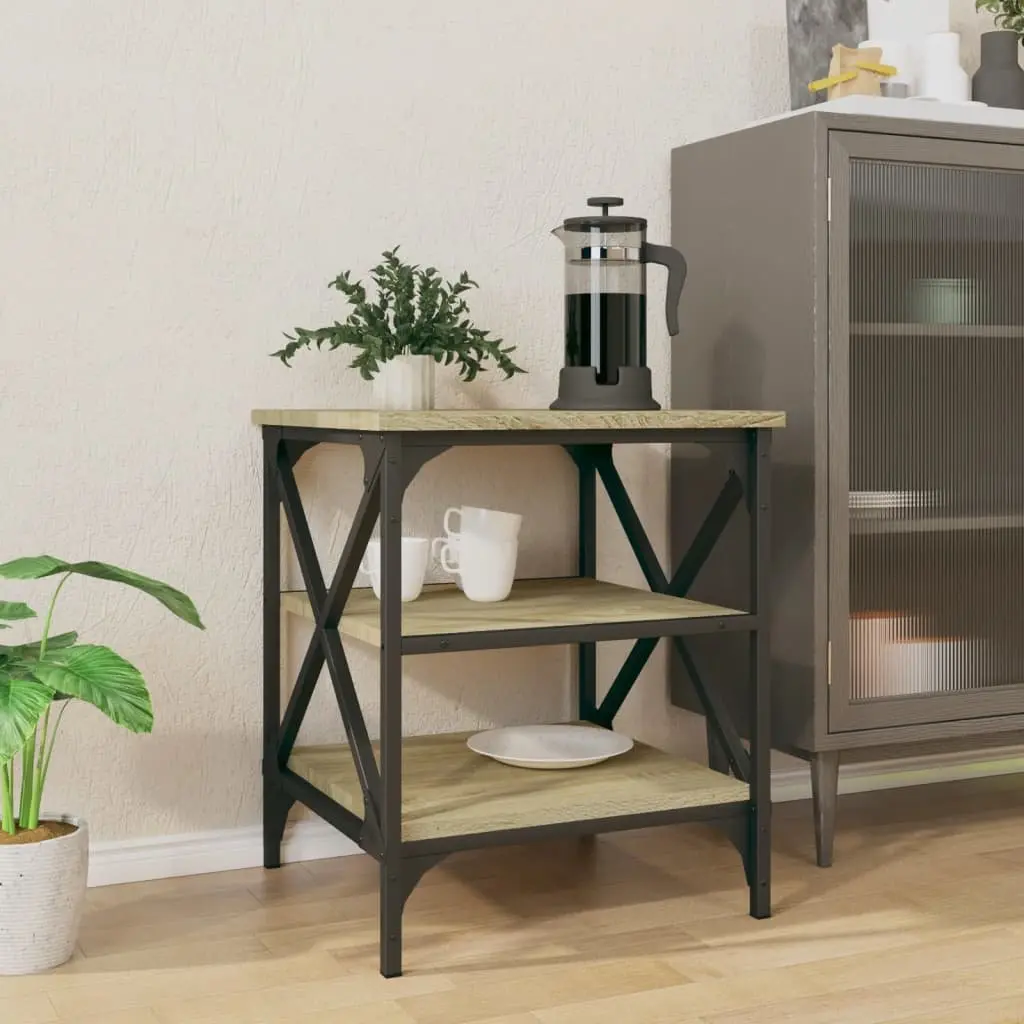 Brown Accent Table with Storage Capabilities